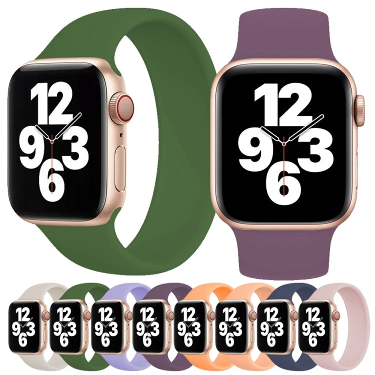 สำหรับ Apple Watch Series 8 & 7 41 มม. / SE 2 & 6 & SE & 5 & 4 40 มม. / 3 & 2 & 1 38 มม. สีทึบสายนาฬิกาซิลิโคนยืดหยุ่นขนาด: M 143 มม.