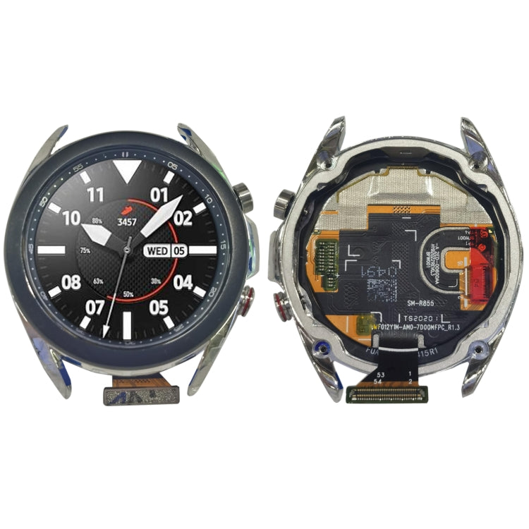 หน้าจอแอลซีดีและชุดประกอบDigitizerพร้อมกรอบสำหรับSamsung Galaxy Watch3 SM-R850/R855