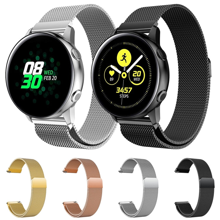 Milanis Magnetic Stainless Steel Mesh Wrist Strap WatchBand สำหรับ Galaxy Watch Active 20mm