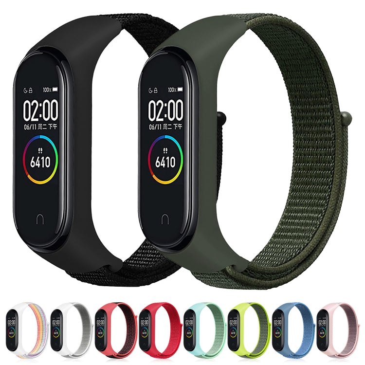 สมาร์ทวอทช์สายนาฬิกาทอไนลอนสำหรับ Xiaomi Mi Band 3 / 4