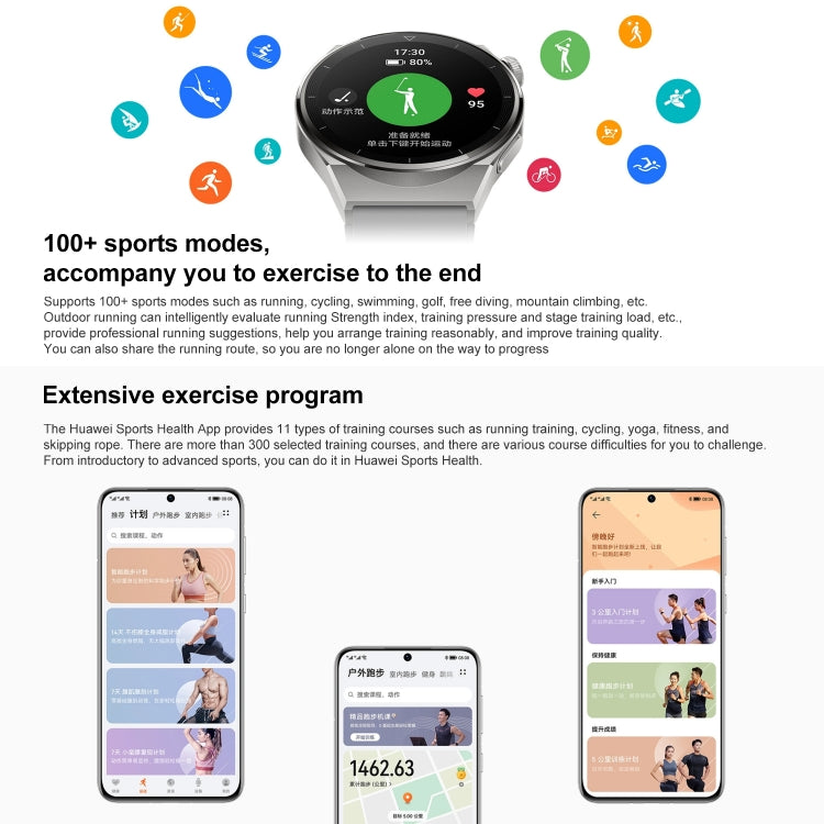 HUAWEI WATCH GT 3 Pro Titanium Smart Watch สายรัดข้อมือหนังแท้ 46 มม. หน้าจอ AMOLED ขนาด 1.43 นิ้ว รองรับ ECG / GPS / อายุการใช้งานแบตเตอรี่ 14 วัน, 46mm Rubber Wristband, 46mm Genuine Leather Wristband