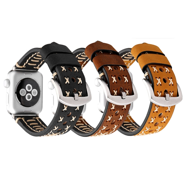 สำหรับ Apple Watch Series 8 & 7 41 มม./SE 2 & 6 & SE & 5 & 4 40 มม./3 & 2 & 1 38 มม.รูปแบบสายนาฬิกาข้อมือหนังแท้, For 38mm