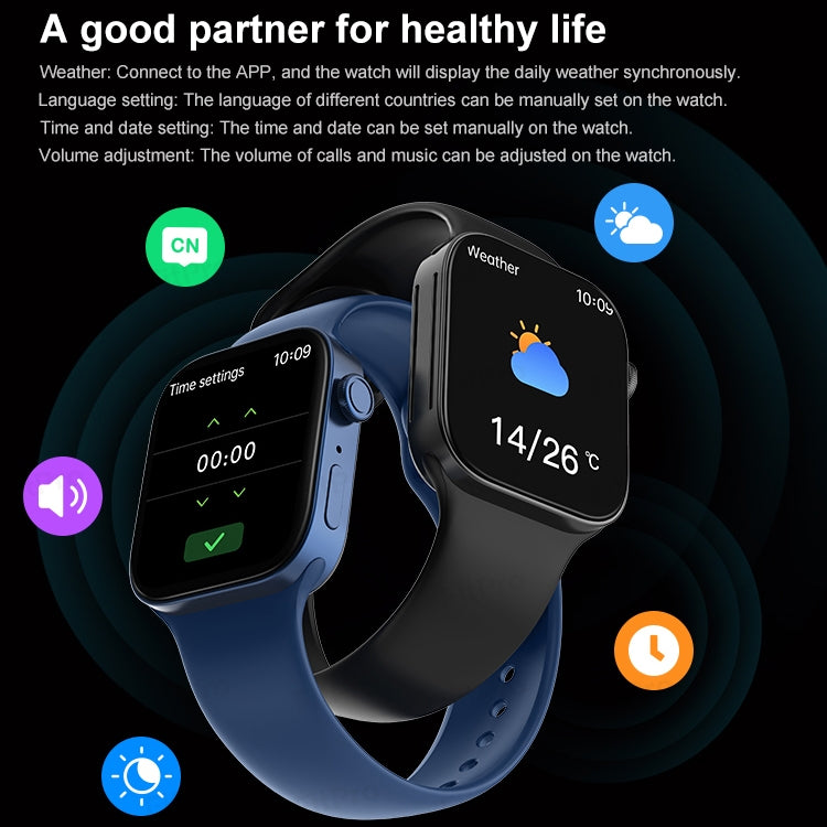 T500+MAX 1.69 นิ้ว HD สายรัดข้อมืออัจฉริยะรองรับการโทรผ่าน Bluetooth / การตรวจสอบอัตราการเต้นของหัวใจ