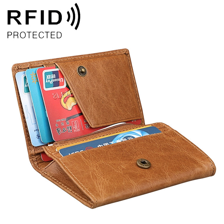 KB171 Antimagnetic RFID Crazy Horse Texture กระเป๋าสตางค์หนังสำหรับผู้ชายและผู้หญิง