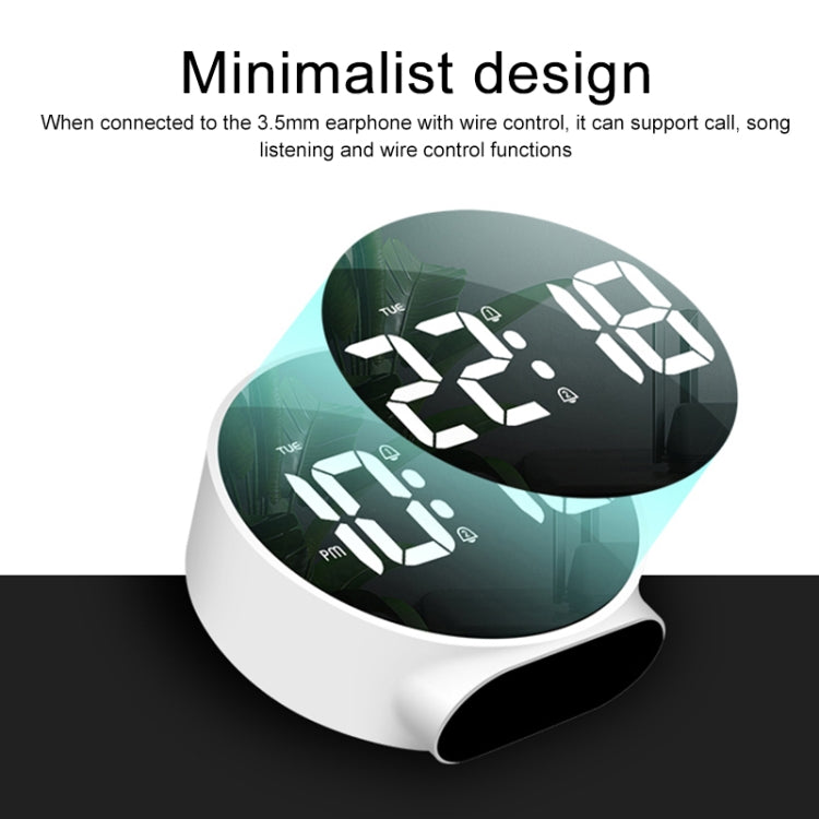 8816 นาฬิกาปลุก LED กระจกทรงกลมแบบ Dual-Purpose, 8816(Black), 8816(White)