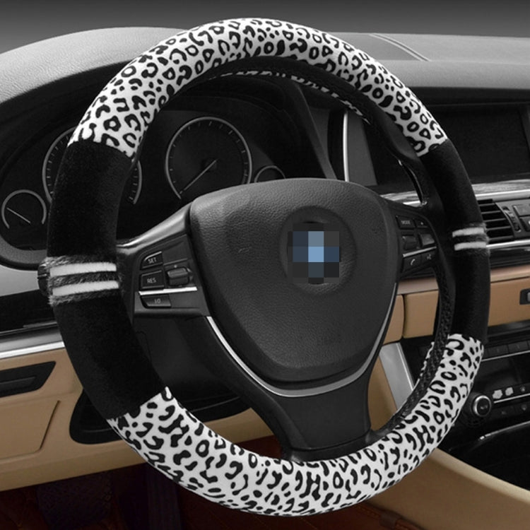 ฝาครอบพวงมาลัยลายเสือดาว Adaptation Steering Wheel เส้นผ่านศูนย์กลาง 37-38 ซม, 37-38cm Beige, 37-38cm Coffee, 37-38cm Black