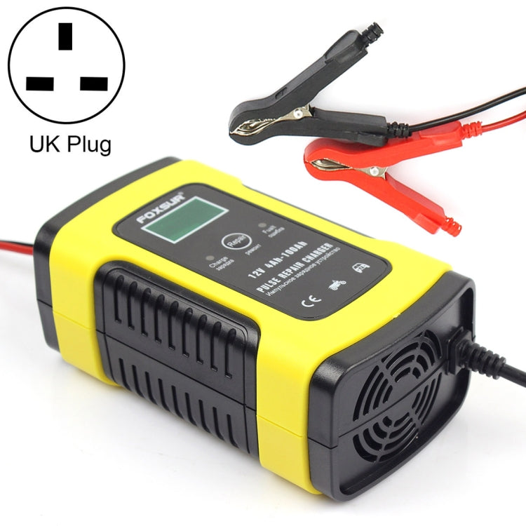 เครื่องชาร์จแบตเตอรี่อเนกประสงค์อัจฉริยะ 12V 6A สำหรับรถยนต์รถจักรยานยนต์ ความยาว: 55 ซม. ปลั๊ก UK, UK Plug (Red), UK Plug (Yellow)