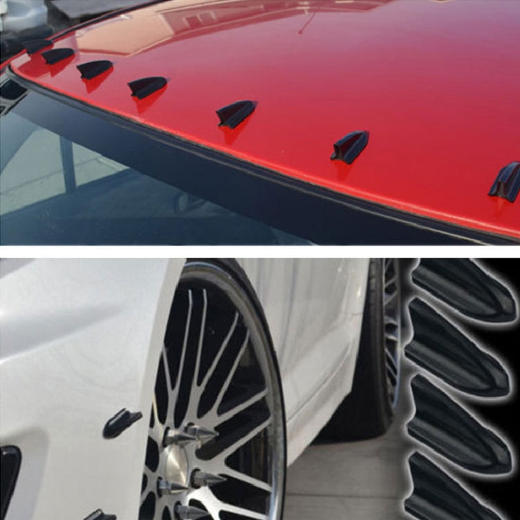 10 ชิ้น Universal รถคาร์บอนไฟเบอร์ Shark Fin Diffuser Vortex เครื่องกำเนิดไฟฟ้าหลังคาสปอยเลอร์, Carbon Fiber
