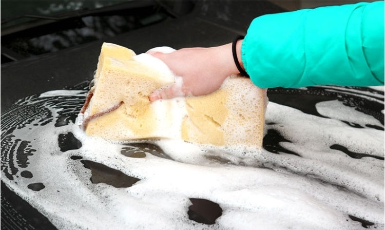 คาร์แคร์สวมทนฟองน้ำนุ่มสีน้ำตาลล้างรถแผ่นทำความสะอาด (สีเหลือง), 5 PCS Wash Cleaning Pad(Yellow)