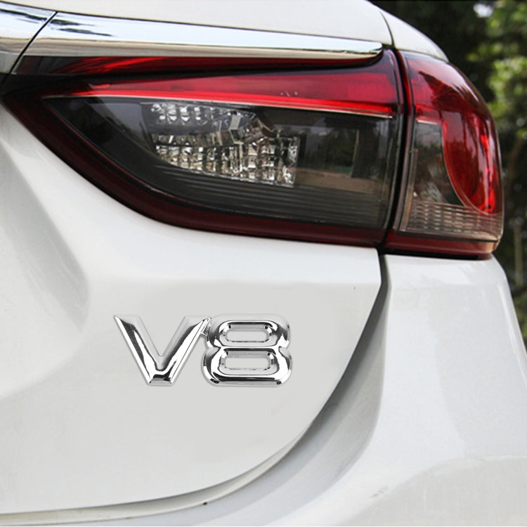V8 Connect Shape Car สติ๊กเกอร์ตกแต่งตัวถังโลหะ Size : L, V8 Connect Shape, Size : L (Black), V8 Connect Shape, Size : L (Silver)