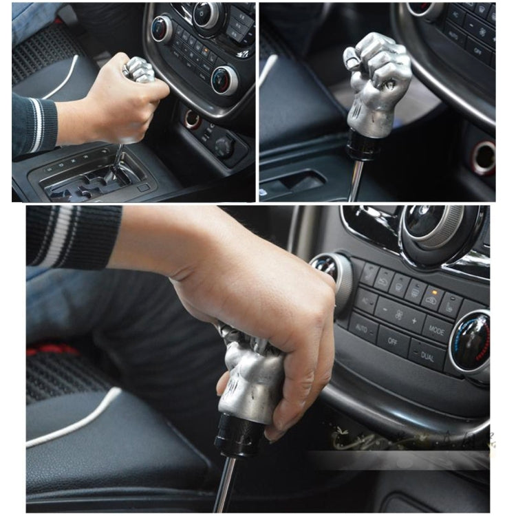 Universal Fist Shape อลูมิเนียมด้วยตนเองหรือเกียร์อัตโนมัติ SHIFT KNOB ใช้งานร่วมกับยางสามครอบคลุม Fit สำหรับรถทั้งหมด, Gold