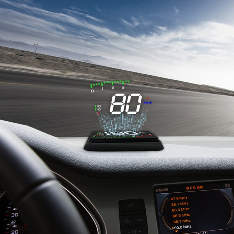 A900 OBD2 3.5 นิ้วระบบรักษาความปลอดภัยจอแสดงผล Head Up ที่ติดตั้งบนยานพาหนะ, รองรับความเร็วรถ / การแสดงความเร็วรอบเครื่องยนต์ / อุณหภูมิของน้ำ / แรงดันไฟฟ้า / ระยะทางในการขับขี่, A900
