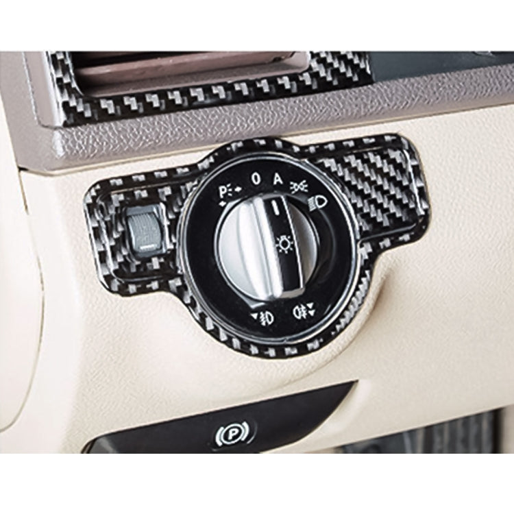 3 ชิ้น ไฟหน้ารถ แผงสวิตช์ คาร์บอนไฟเบอร์ สติกเกอร์ตกแต่ง สำหรับ Mercedes-Benz W204, Headlight Switch Panel