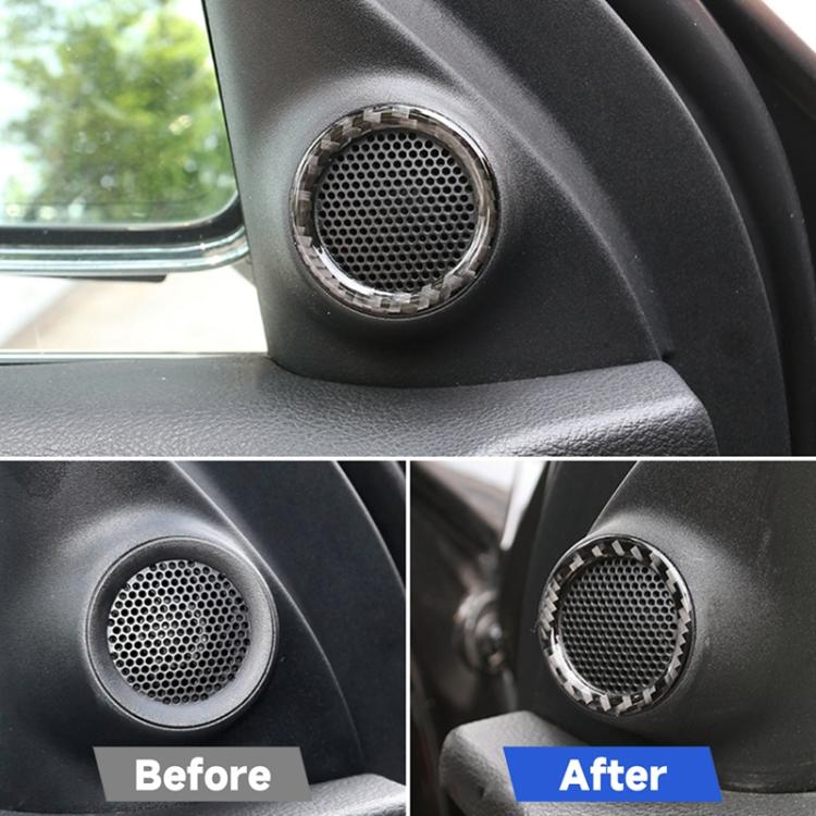 2 PCS รถด้านหลัง Horn คาร์บอนไฟเบอร์สติกเกอร์ตกแต่งสำหรับ Jeep Grand Cherokee, Rear Horn