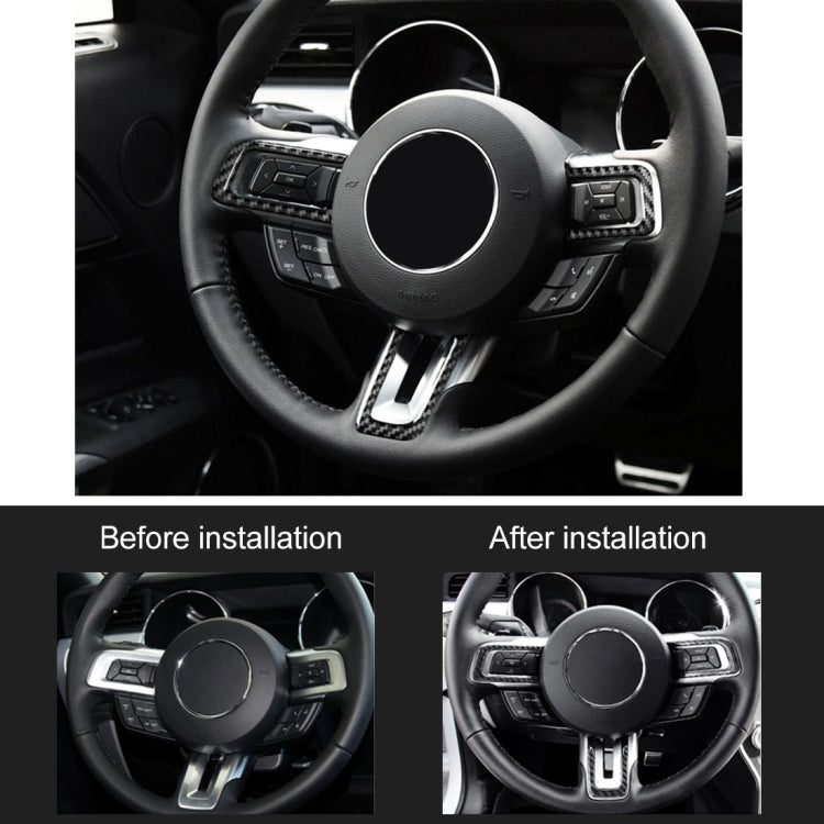 3 ชิ้นรถพวงมาลัยปุ่มสติ๊กเกอร์ตกแต่งสำหรับฟอร์ดมัสแตง, Steering Wheel Button
