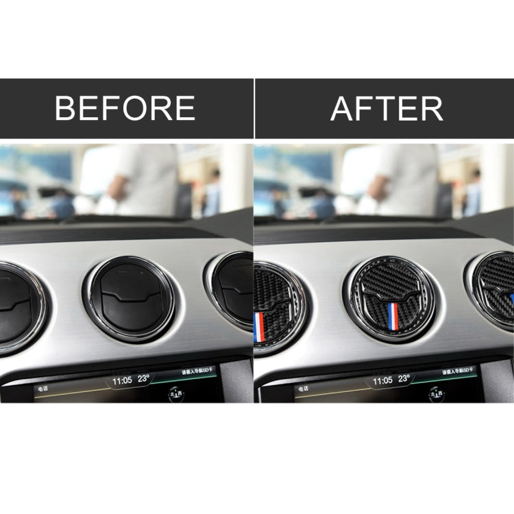 9 PCS รถ USA สีคาร์บอนไฟเบอร์ Air Outlet สติกเกอร์ตกแต่งสำหรับ Ford Mustang 2015-2017, Air Outlet