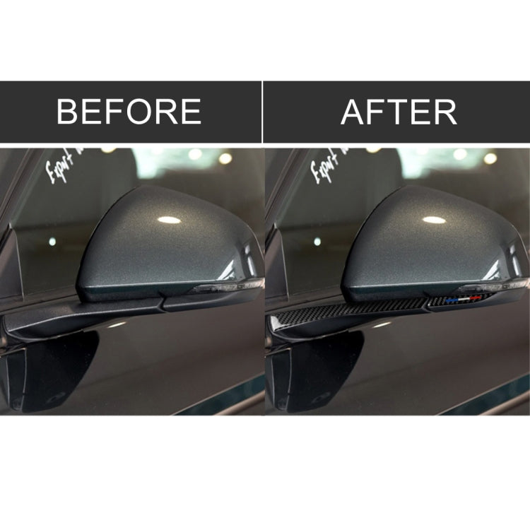 4 PCS รถ USA สีคาร์บอนไฟเบอร์กระจกมองหลังสติกเกอร์ตกแต่งสำหรับ Ford Mustang 2015-2017, Rearview Mirror