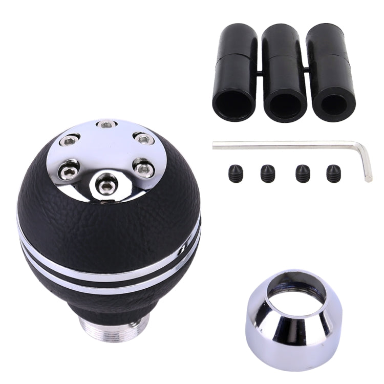 Universal รถ Shifter ฝาครอบหนัง Ball Shape Manual เกียร์อัตโนมัติ Shift Knob, Ball Shape Gear Shift Knob