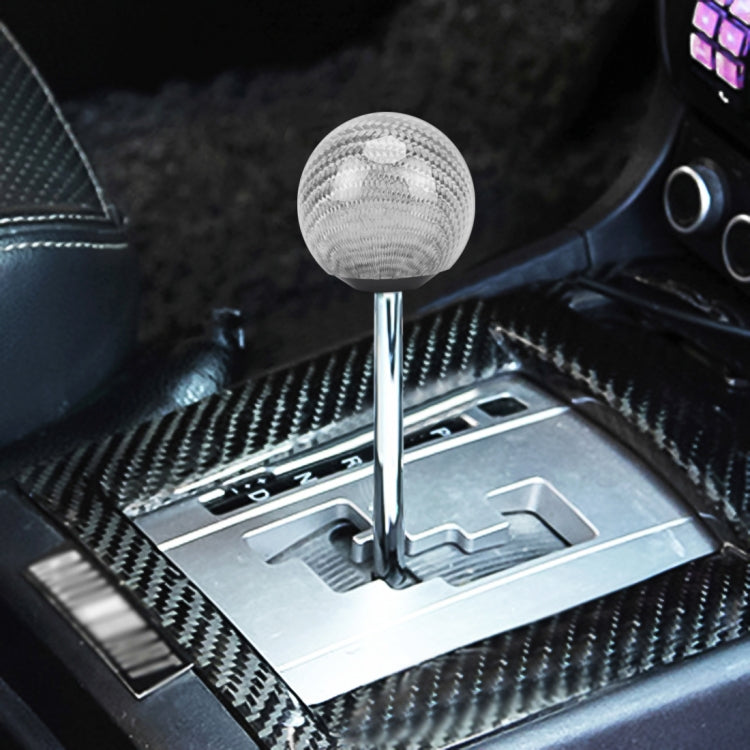 Universal รถ Shifter Cover Manual อัตโนมัติคาร์บอนไฟเบอร์ Ball Gear Shift Knob, Ball Gear Shift Knob, Black, Silver