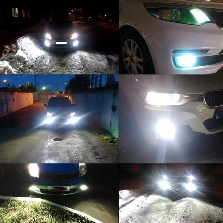 2 ชิ้น Super Bright PSX24W DC 12V 5W 350LM ไฟตัดหมอกรถยนต์อัตโนมัติพร้อมหลอดไฟ LED 16 SMD-3030, แสงสีขาว + สีเหลือง, PSX24W