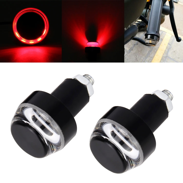 2 ชิ้นรถจักรยานยนต์ไฟเลี้ยวจับบาร์เสียบ S Trobe เครื่องหมายด้านข้าง End LED โคมไฟมือจับ, Turn Double Light, Red Light