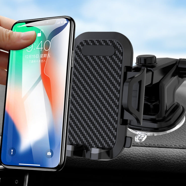 ที่วางโทรศัพท์ในรถยนต์แบบยึดติดรถยนต์แบบมัลติฟังก์ชั่น, Suction Cup Mount Phone Holder (Black)
