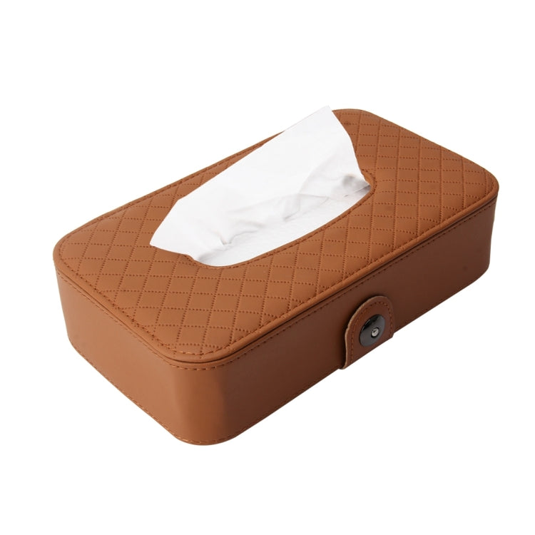 Universal Car Facial Tissue Box กรณีผู้ถือกล่องกระดาษทิชชูแฟชั่นและ Simple กระดาษผ้าเช็ดปากกระเป๋าผ้าเช็ดปาก, With Napkin (Black), With Napkin (Khaki), With Napkin (Brown)