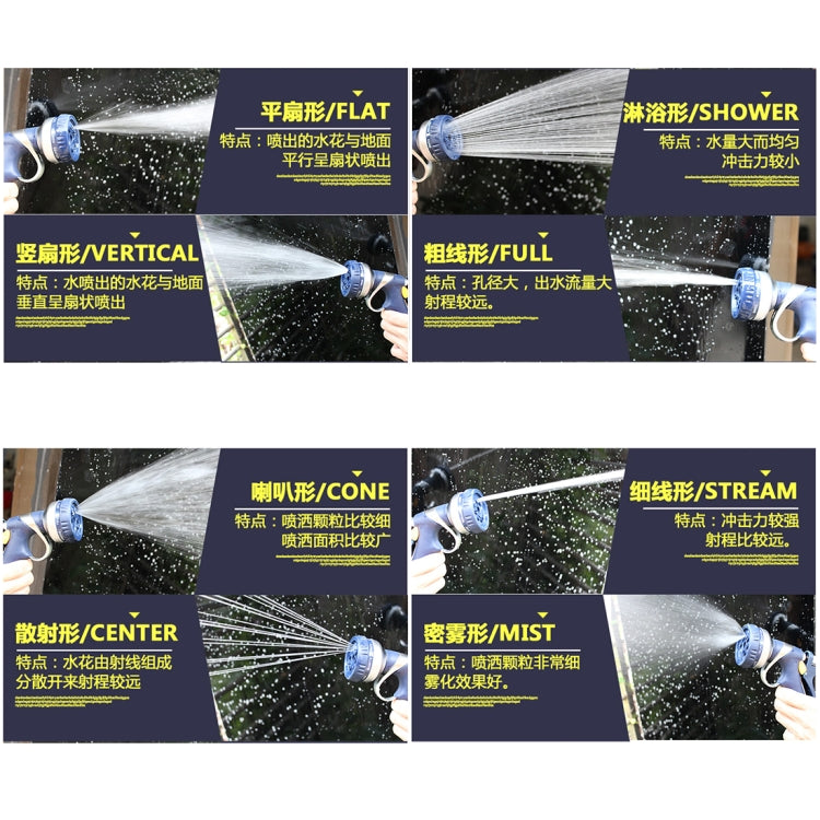 8 ฟังก์ชั่น Garden Water Gun ปืนสเปรย์อเนกประสงค์ปืนสเปรย์ทำสวนรดน้ำปืนปรับท่อหัวฉีด 8 รูปแบบ Garden Water Gun, 8 Pattern