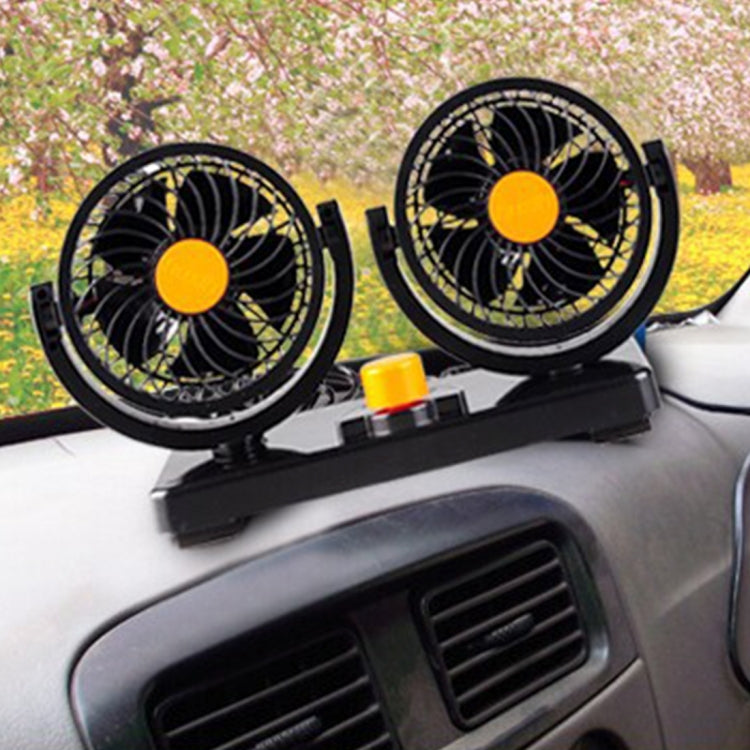 HUXIN HX-T304 10W 360 องศาปรับการหมุนสองหัวเสียงรบกวนต่ำมินิพัดลมไฟฟ้า,DC 24V, HX-T304