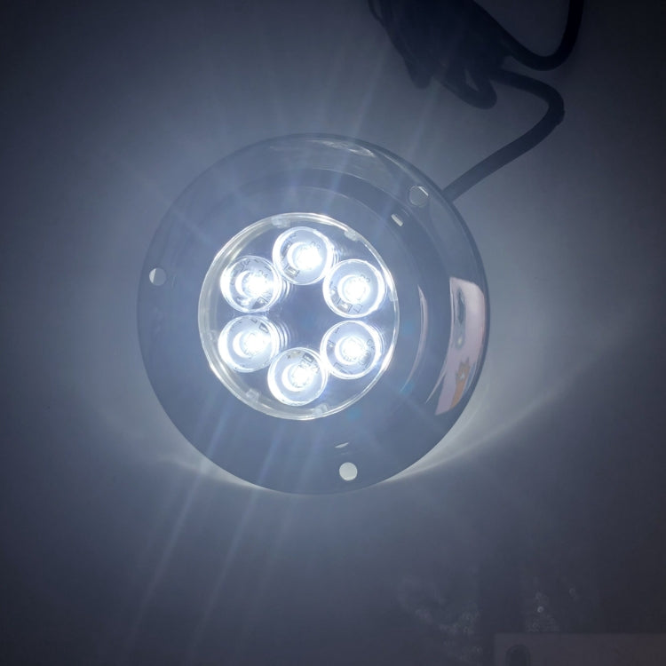 DC 10-30V 12W IP68 316 สแตนเลส 6 LEDs แสงสีขาวใต้น้ำเรือ High Power Bright สำหรับ Marine/Yacht, 12W White Light