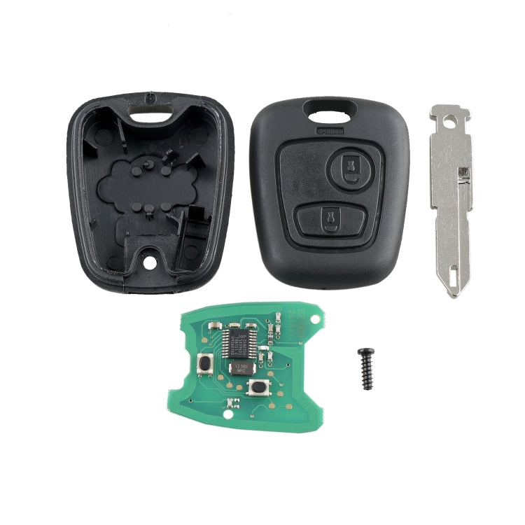 สำหรับ PEUGEOT 206 2 ปุ่มกุญแจรถควบคุมระยะไกลอัจฉริยะพร้อมชิปและแบตเตอรี่ในตัวความถี่: 433MHz, For PEUGEOT 206
