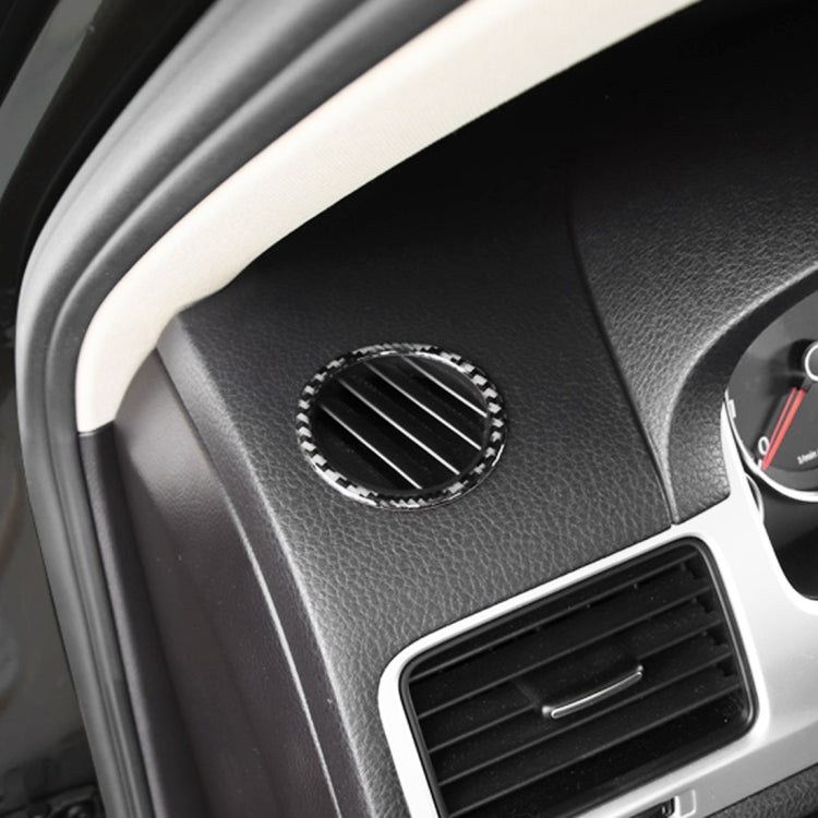 2 PCS รถคาร์บอนไฟเบอร์แผงหน้าปัด Air Outlet สติกเกอร์ตกแต่งสำหรับ Volkswagen Touareg, Instrument Panel Air Outlet
