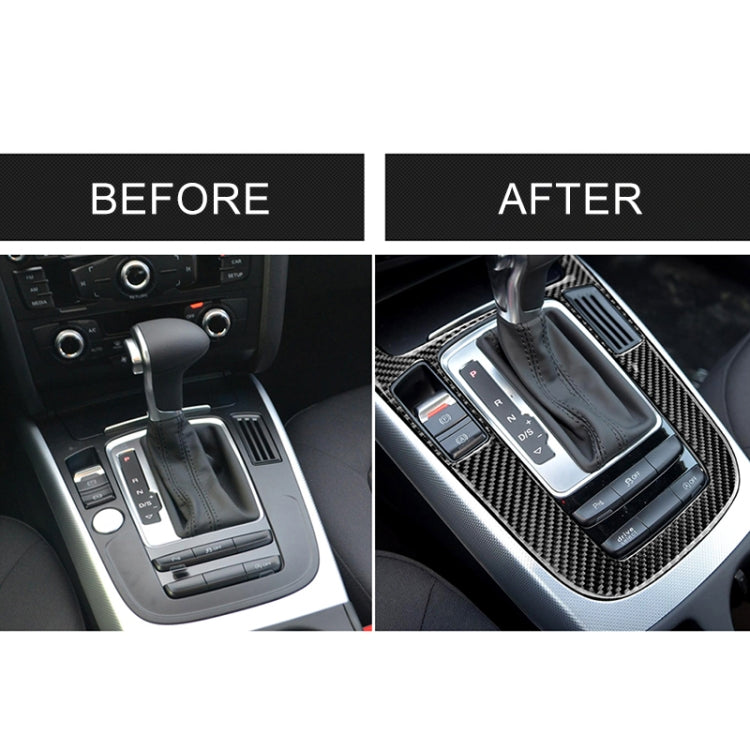 รถคาร์บอนไฟเบอร์ตำแหน่งเกียร์แผงสติกเกอร์ตกแต่งสำหรับ Audi 2010-2018 Q5 / 2009-2016 A4L / 2009-2016 A5, Gear Position For A5