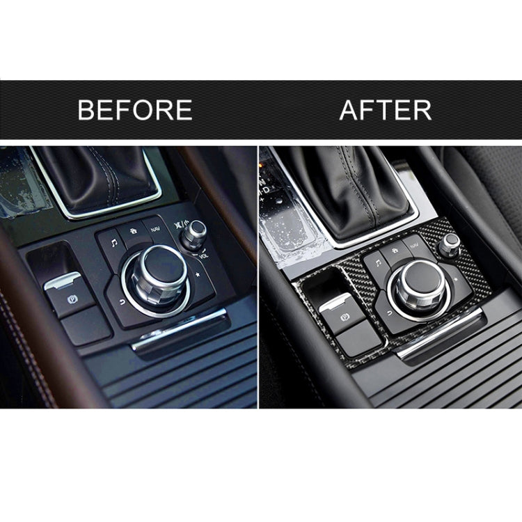 รถคาร์บอนไฟเบอร์ไดรฟ์ซ้ายมัลติมีเดียกรอบ B สติกเกอร์ตกแต่งสำหรับ Mazda Axela 2017-2018, Left Drive Multimedia Frame B