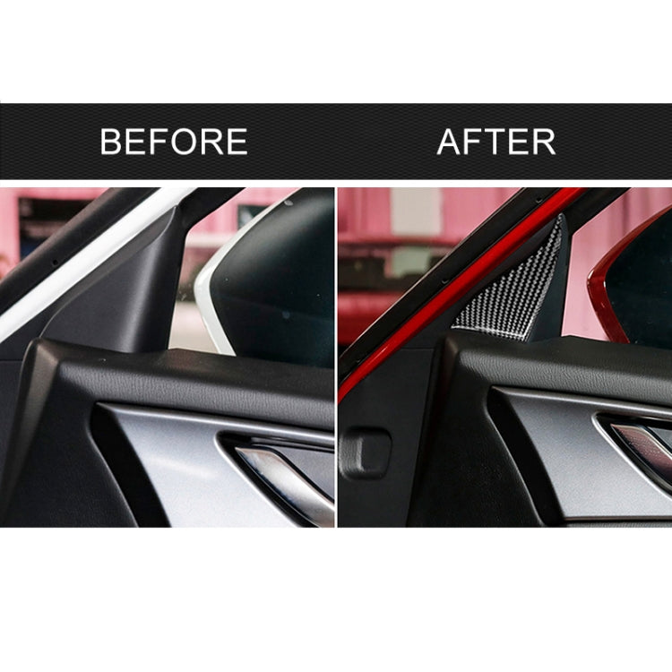 รถคาร์บอนไฟเบอร์ด้านหน้าประตูด้านในสามเหลี่ยมสติกเกอร์ตกแต่งสำหรับ Mazda Axela 2017-2018, Front Inner Door A Triangle