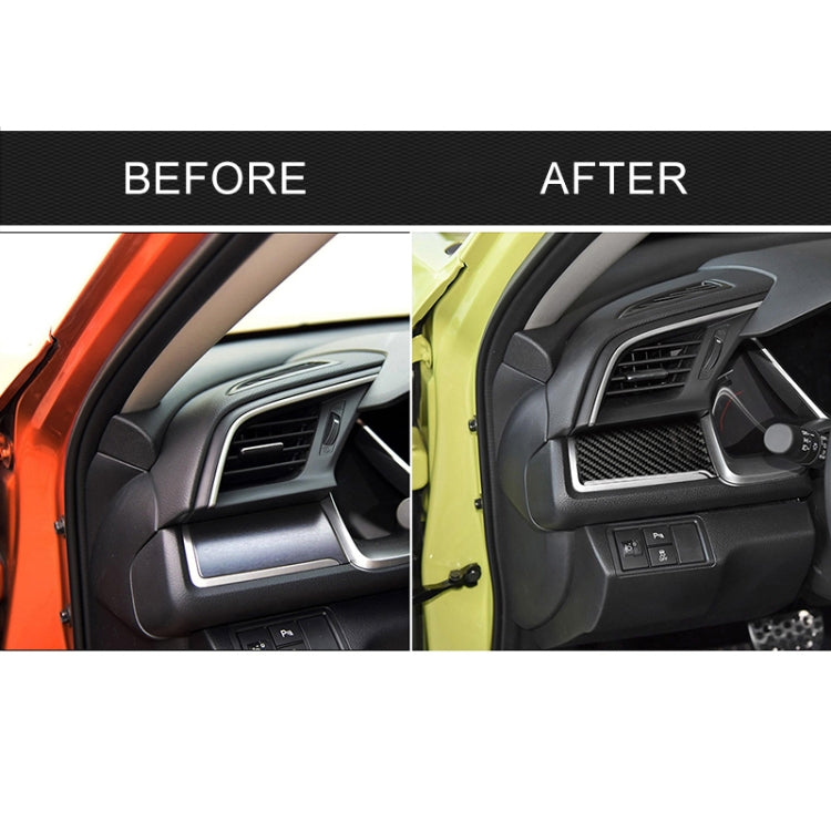 คาร์บอนไฟเบอร์ Central Control ซ้ายลายสติกเกอร์ตกแต่งสำหรับ Honda รุ่นที่ 10 Civic 2016-2019, ไดรฟ์ซ้าย, Central Control Left Stripe