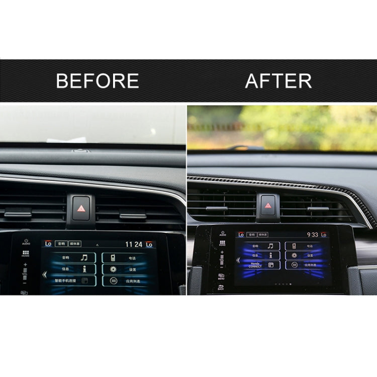 คาร์บอนไฟเบอร์ Central Control Air Outlet ด้านบนตกแต่งสติกเกอร์สำหรับ Honda รุ่นที่ 10 Civic 2016-2019, ไดรฟ์ซ้าย, Central Control Air Outlet Upper