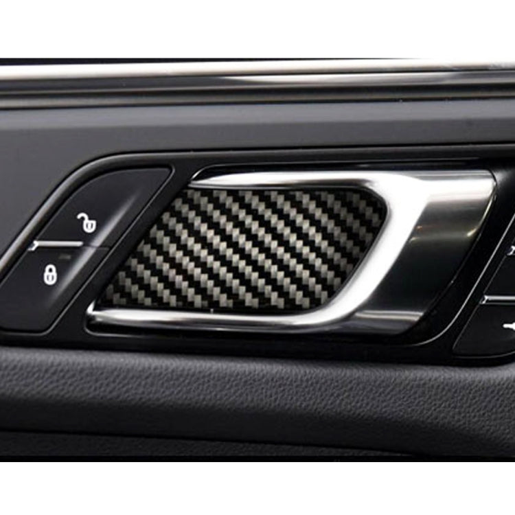 4 ชิ้นคาร์บอนไฟเบอร์รถชามประตูด้านในสติกเกอร์ตกแต่งสำหรับพอร์ช Macan, Inner Door Bowl