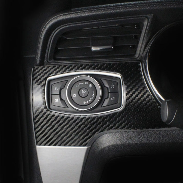 รถคาร์บอนไฟเบอร์ไฟหน้าแผงสวิตช์สติกเกอร์ตกแต่งสำหรับ Ford Mustang, Headlight Switch