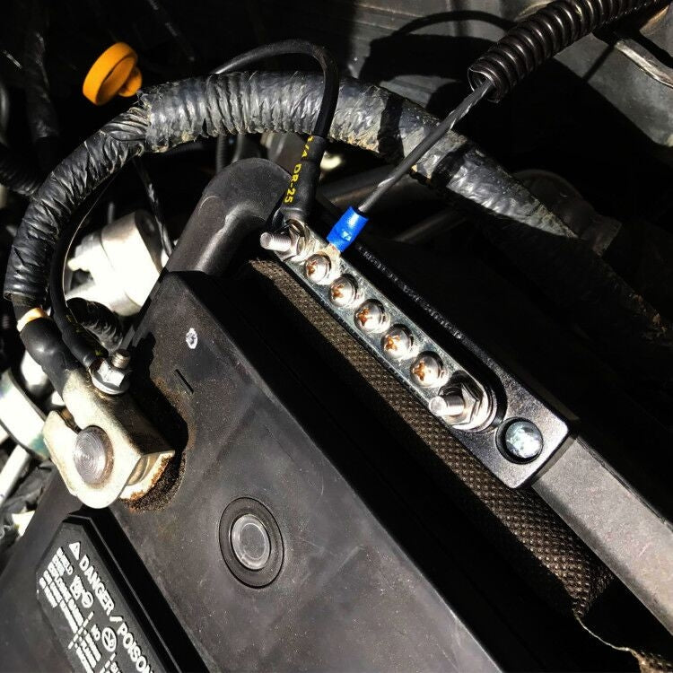 10 Way Power Distribution Bus Bar 10 บิตกล่องกระจายเดี่ยวสำหรับรถยนต์/RV/เรือ, 10-bit