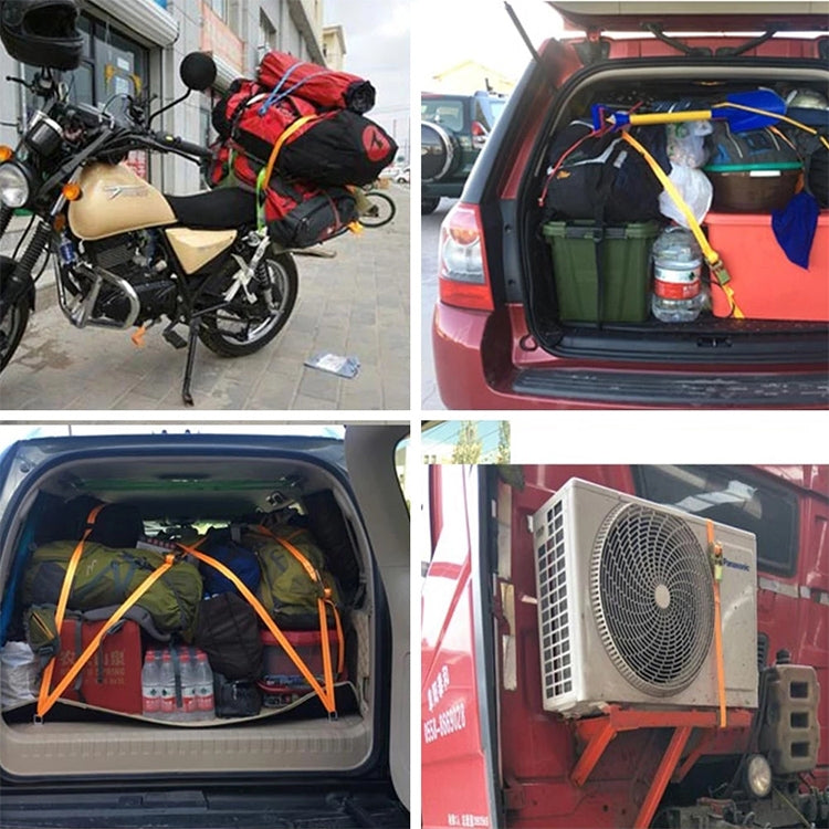 สายรัดกระเป๋าเดินทางแบบเชือกดึงรถออโต้คาร์เรือสายรัดคงที่พร้อมหัวเข็มขัดโลหะผสม, การจัดส่งสีแบบสุ่ม, ขนาด: 25 มม. x 1.5 ม., 1.5m