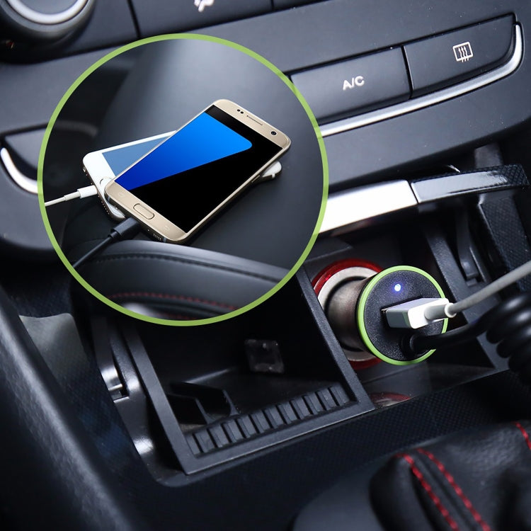 เครื่องชาร์จในรถยนต์ USB ขนาดเล็ก 17W 3.4A พร้อมสายสปริง 8 พิน, 8 Pin