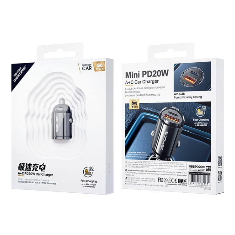 WK WP-C38 Mini PD20W USB + ที่ชาร์จในรถยนต์ Type-C, WP-C38