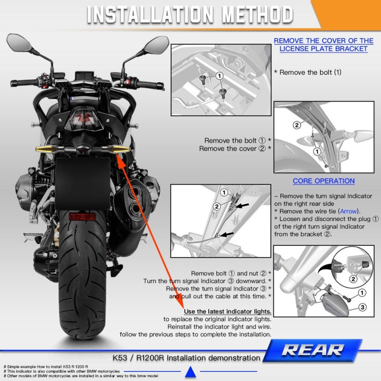 2 ชิ้น KC062 สำหรับ BMW R1200 รถจักรยานยนต์ 18LEDs ไฟเลี้ยว, KC062 (Transparent Black)