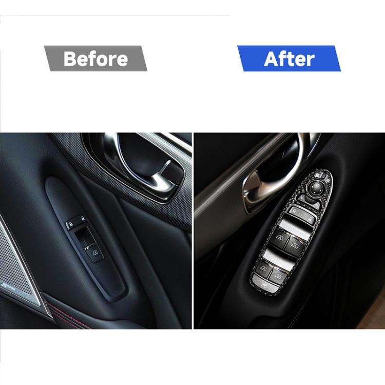 2 ชิ้นรถยนต์คาร์บอนไฟเบอร์หน้าต่างยกแผงสติกเกอร์ตกแต่งสำหรับ Infiniti Q60, ไดรฟ์ซ้าย, Window Lift Panel (2 PCS)