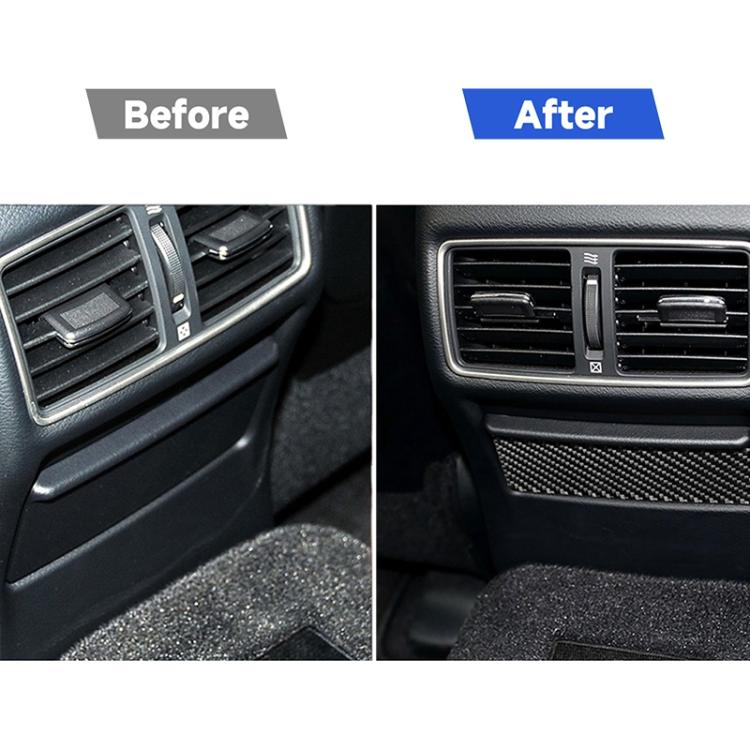 รถคาร์บอนไฟเบอร์ที่นั่งด้านหลังที่เขี่ยบุหรี่แผงสติกเกอร์ตกแต่งสำหรับ Infiniti Q50 / Q60, Rear Seat Ashtray Panel