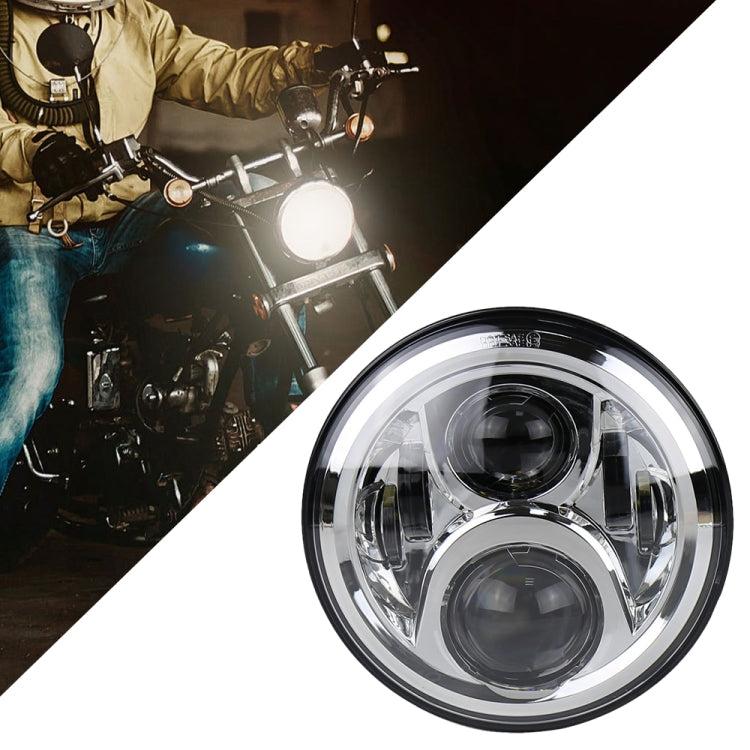 สปอตไลต์ดัดแปลงไฟหน้ารถจักรยานยนต์ LED กลมขนาด 7 นิ้วสำหรับฮอนด้า, For Honda, For Honda Silver