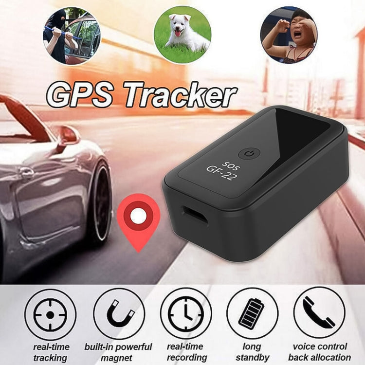 GF22 รถ GPS ติดตามอุปกรณ์ป้องกันการโจรกรรมการดูดซับตำแหน่งแม่เหล็กป้องกันการสูญหายอุปกรณ์ควบคุมเสียงบันทึกได้, GF22