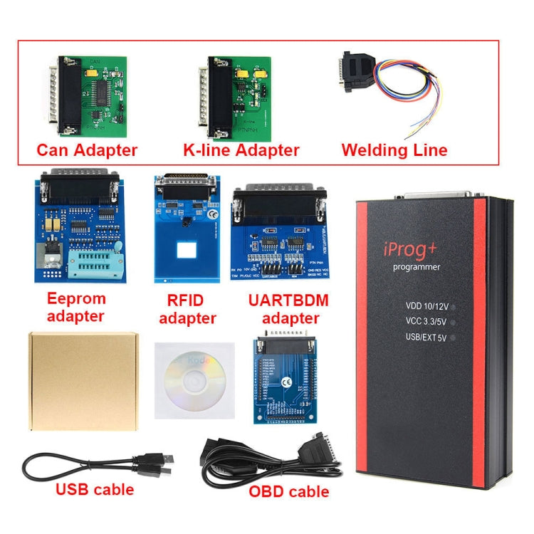 Iprog + Pro V48 โปรแกรมเมอร์กุญแจรถเครื่องมือรีเซ็ตมาตรวัดระยะทางถุงลมนิรภัย, V48