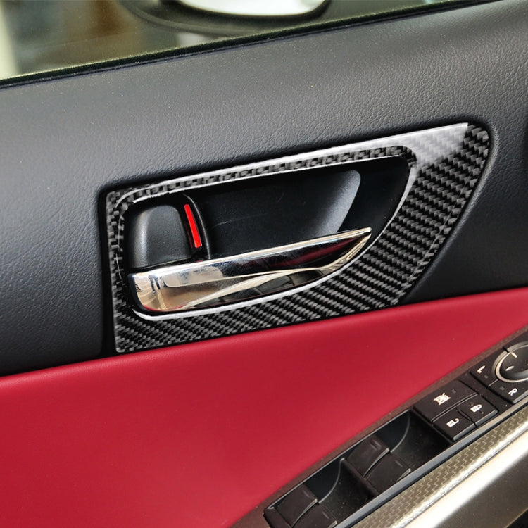 รถคาร์บอนไฟเบอร์ด้านหน้ามือจับประตูสติกเกอร์ตกแต่งสำหรับ Lexus IS250 2013-, ไดรฟ์ซ้าย B สไตล์, Front Door Handle B Style